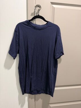 Fabletics Navy Short-Sleeve Crew Neck Tee